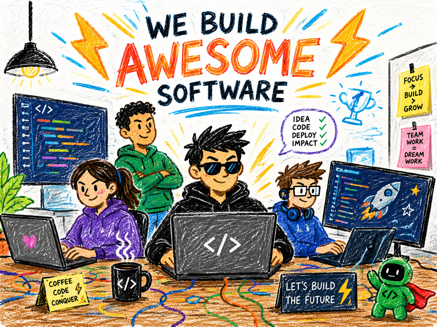 Zasnothing Studios software team illustration